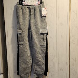 Olivia Sky Kids Gray and Black Cargo Joggers